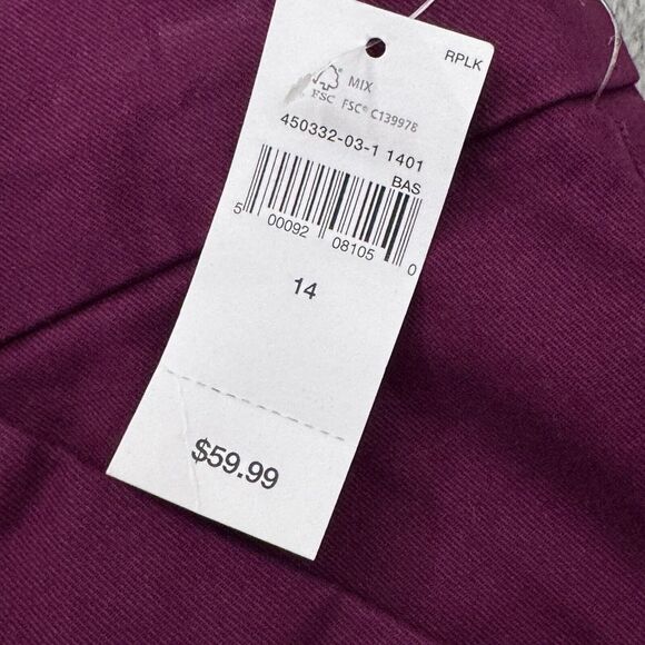 Gap NWT Slim Ankle Khaki Women's Size 14‎ (W34in x 26in.) Dark Raspberry - Picture 7 of 11